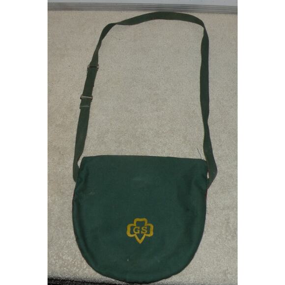 Vintage Girl Scouts GS Shoulder Bag Purse Satchel Red Green Plaid Snap - Picture 2 of 2